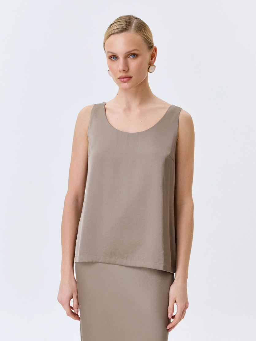 Свободный сатиновый топ