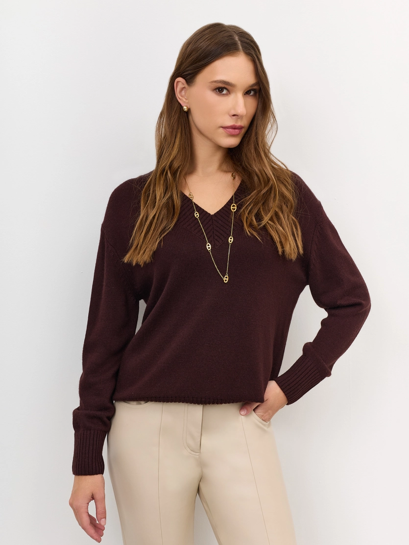 Базовый джемпер с V-образным вырезом