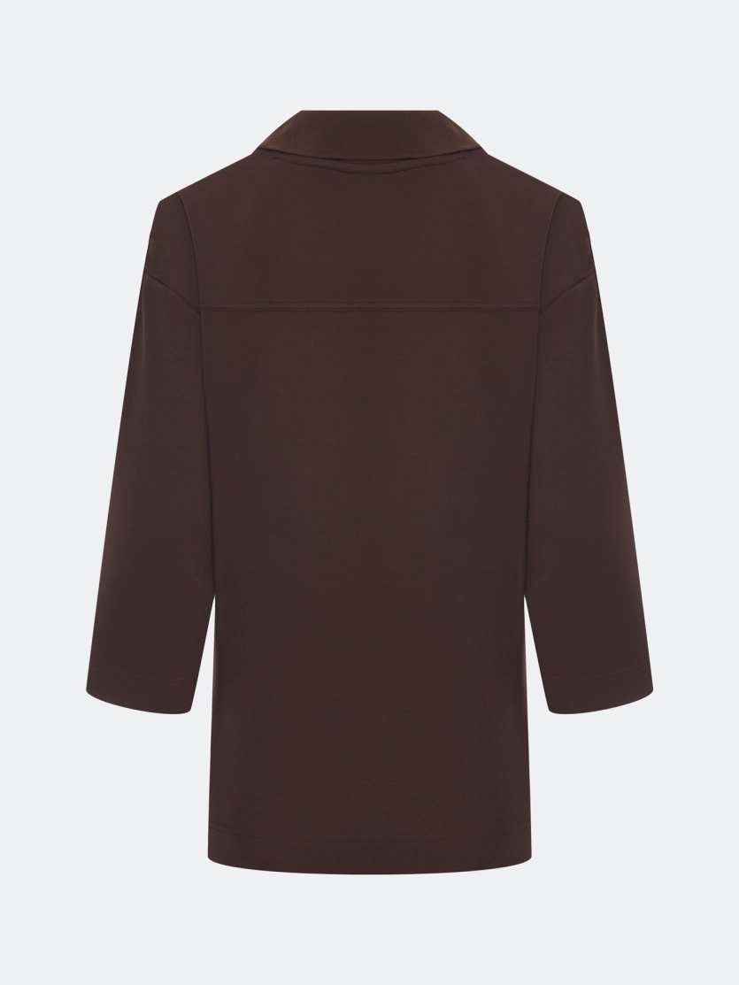 Джемпер из вискозы с воротником-поло