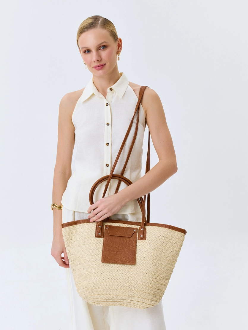 Сумка-тоут из рафии