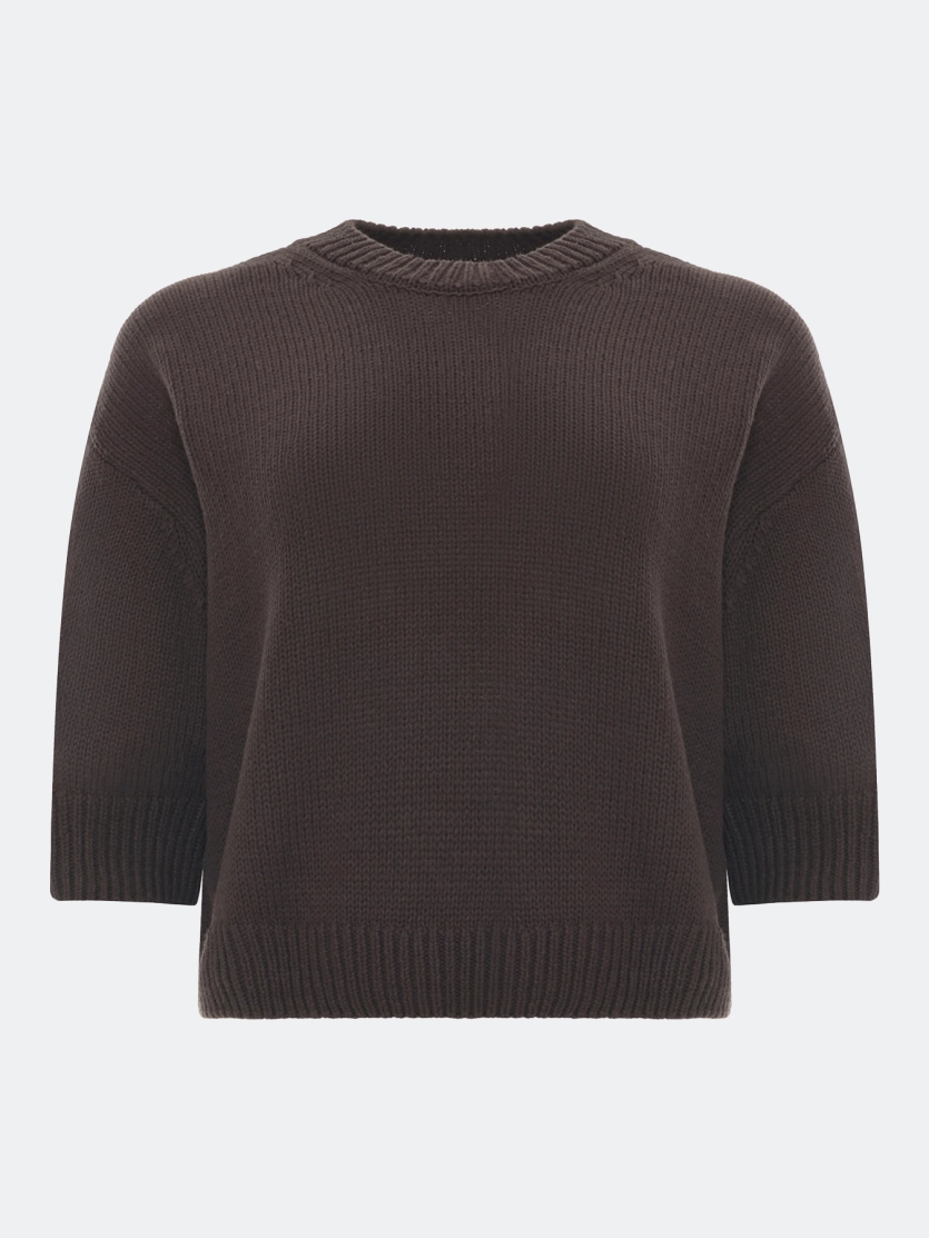 Свободный укороченный свитер