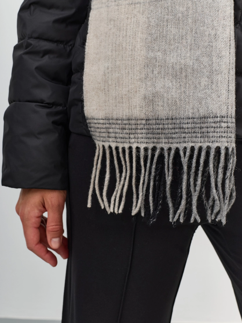 Шарф из 100% шерсти с клетчатым принтом