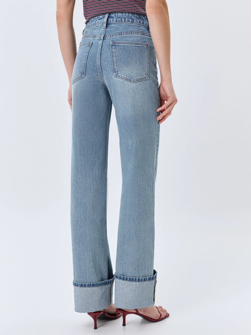 Джинсы STRAIGHT с отворотами