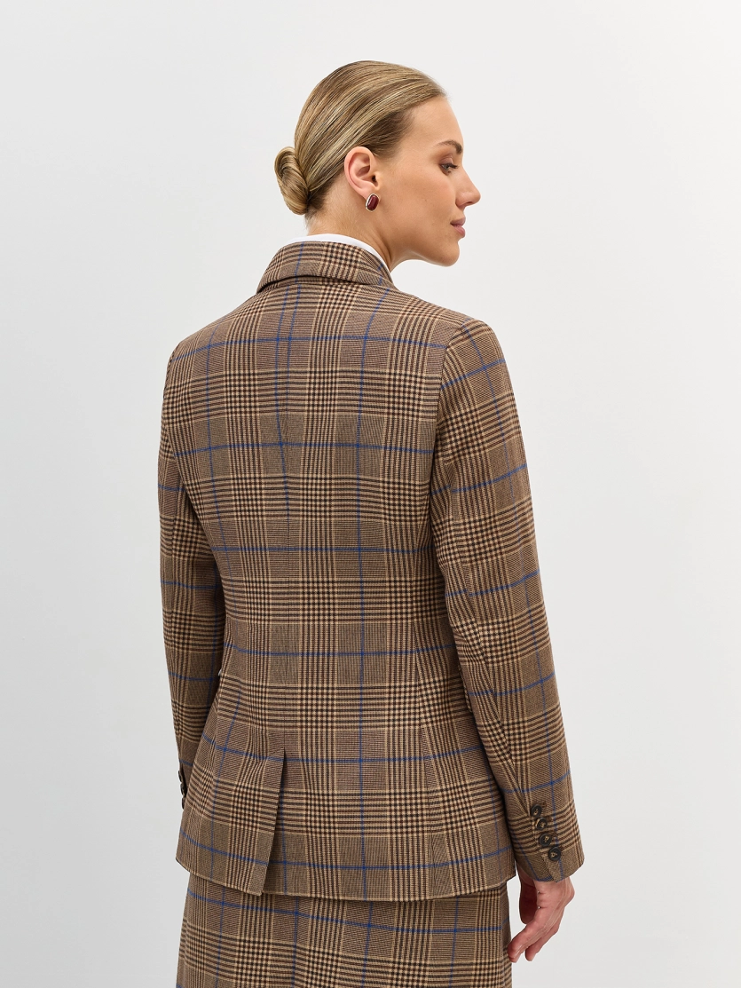 Двубортный жакет в клетку