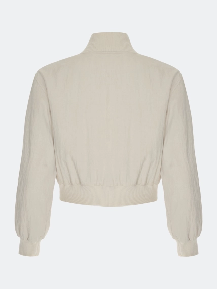 Укороченный бомбер с широким рибом