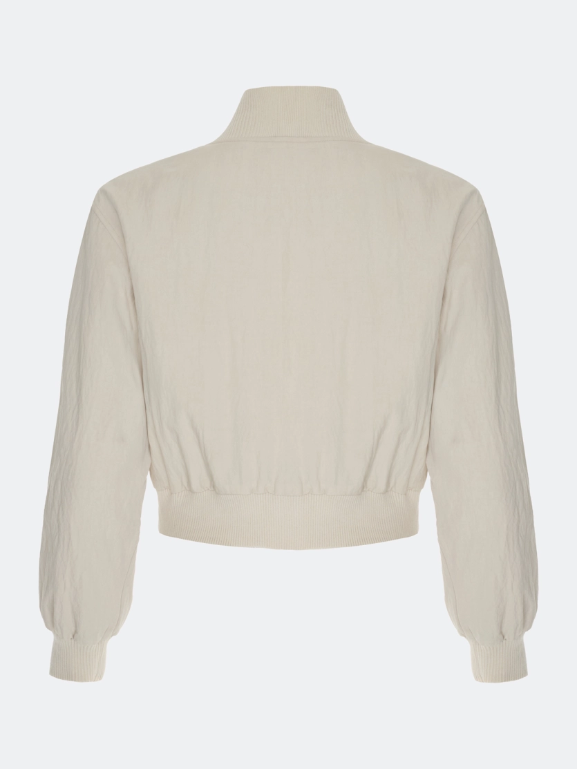 Укороченный бомбер с широким рибом