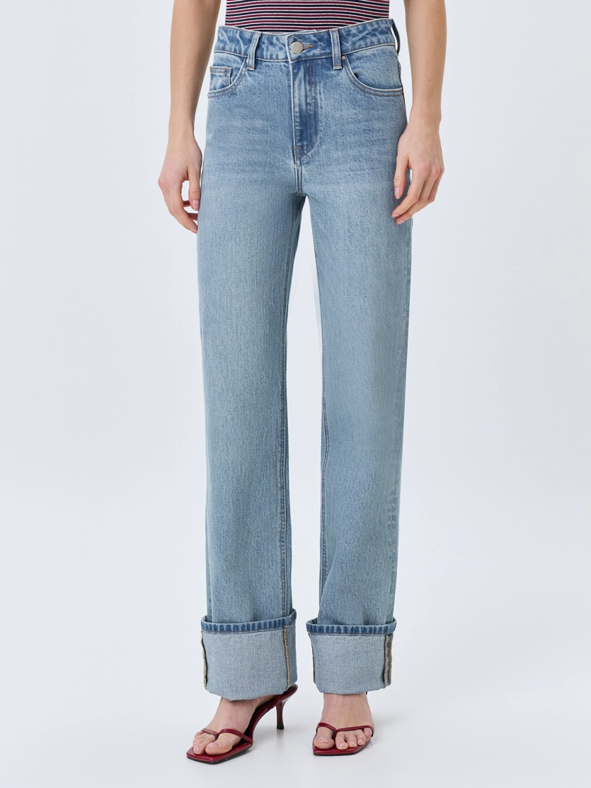 Джинсы STRAIGHT с отворотами