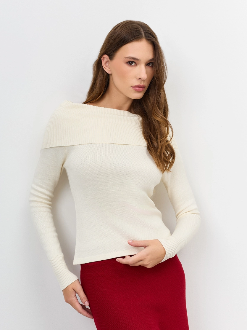 Джемпер с открытыми плечами