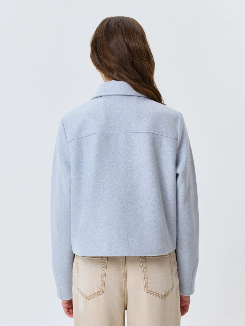 Яркий жакет из пальтовой ткани