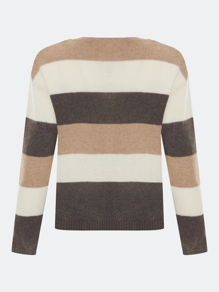 Тонкий джемпер в контрастную полоску