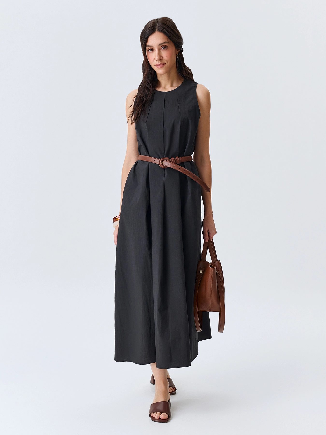 Платье макси с акцентными складками SAVAGE