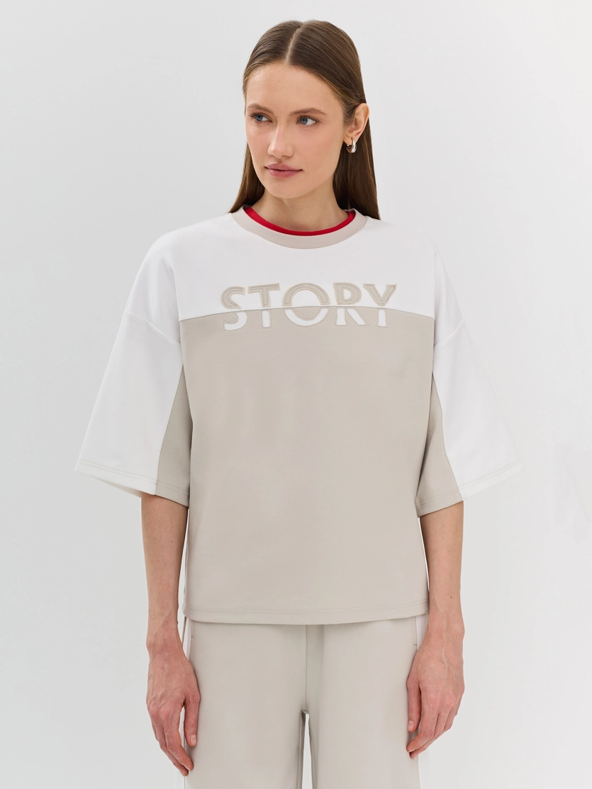 Oversize джемпер с шрифтовой аппликацией