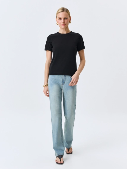 Футболка с кружевным кантом