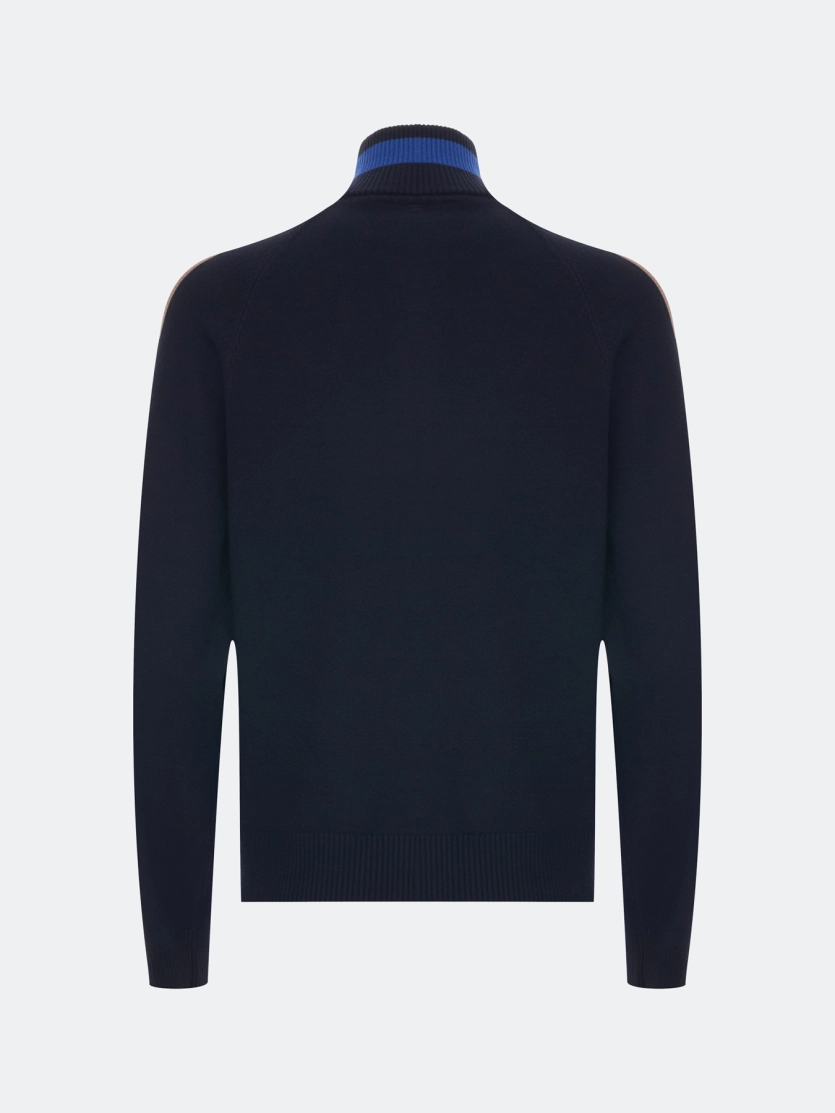 Вязаный бомбер с лампасами