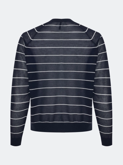 Полупрозрачный джемпер в тонкую полоску