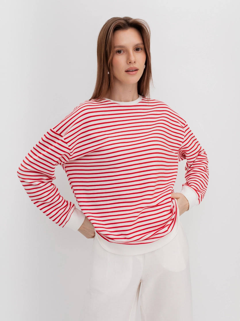Джемпер oversize в яркую полоску