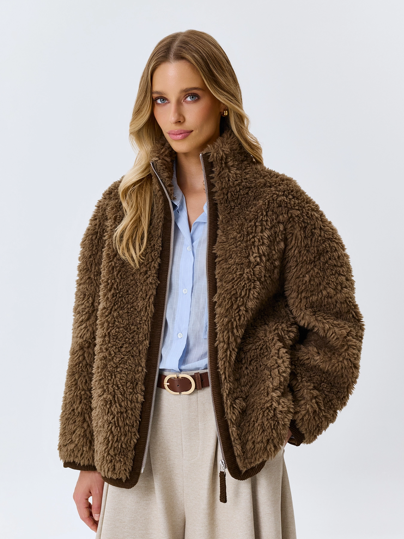 Oversize дубленка из искусственного меха. SAVAGE