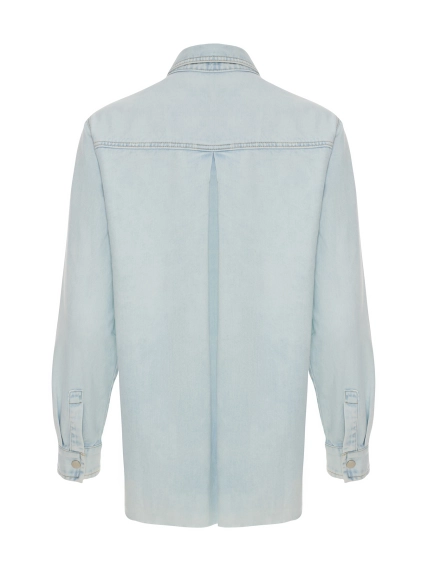 Oversize рубашка из тонкого денима
