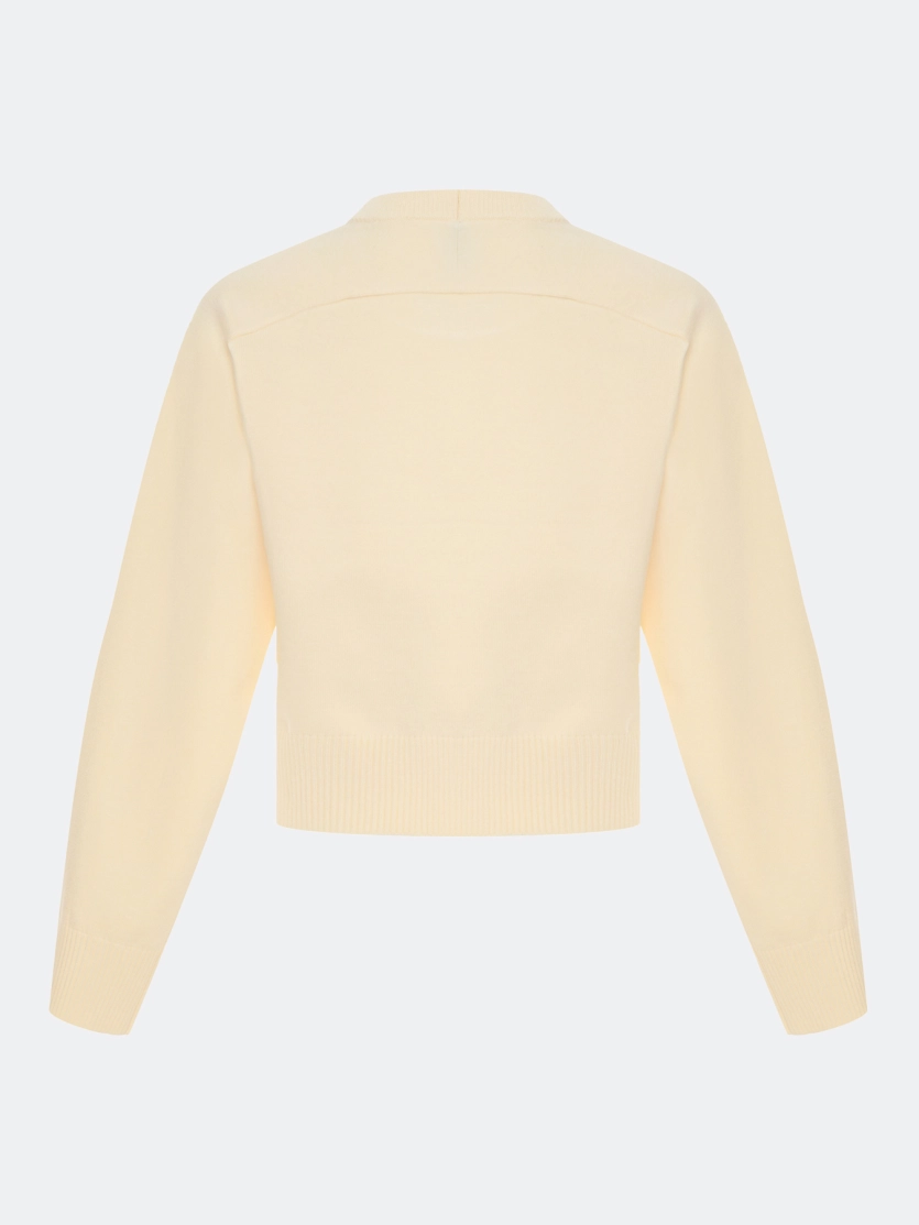 Укороченный джемпер с воротником стойкой
