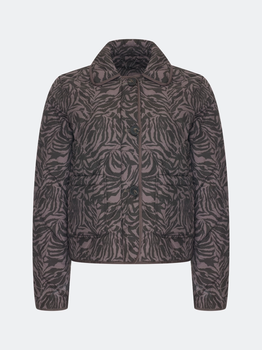 Утепленный жакет с анималистичным принтом