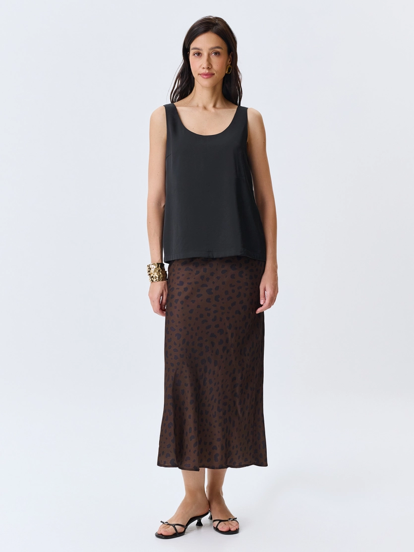 Свободный сатиновый топ