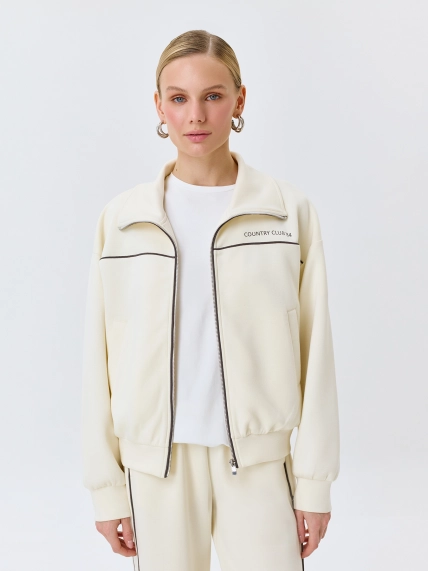 Трикотажный бомбер в спортивном стиле