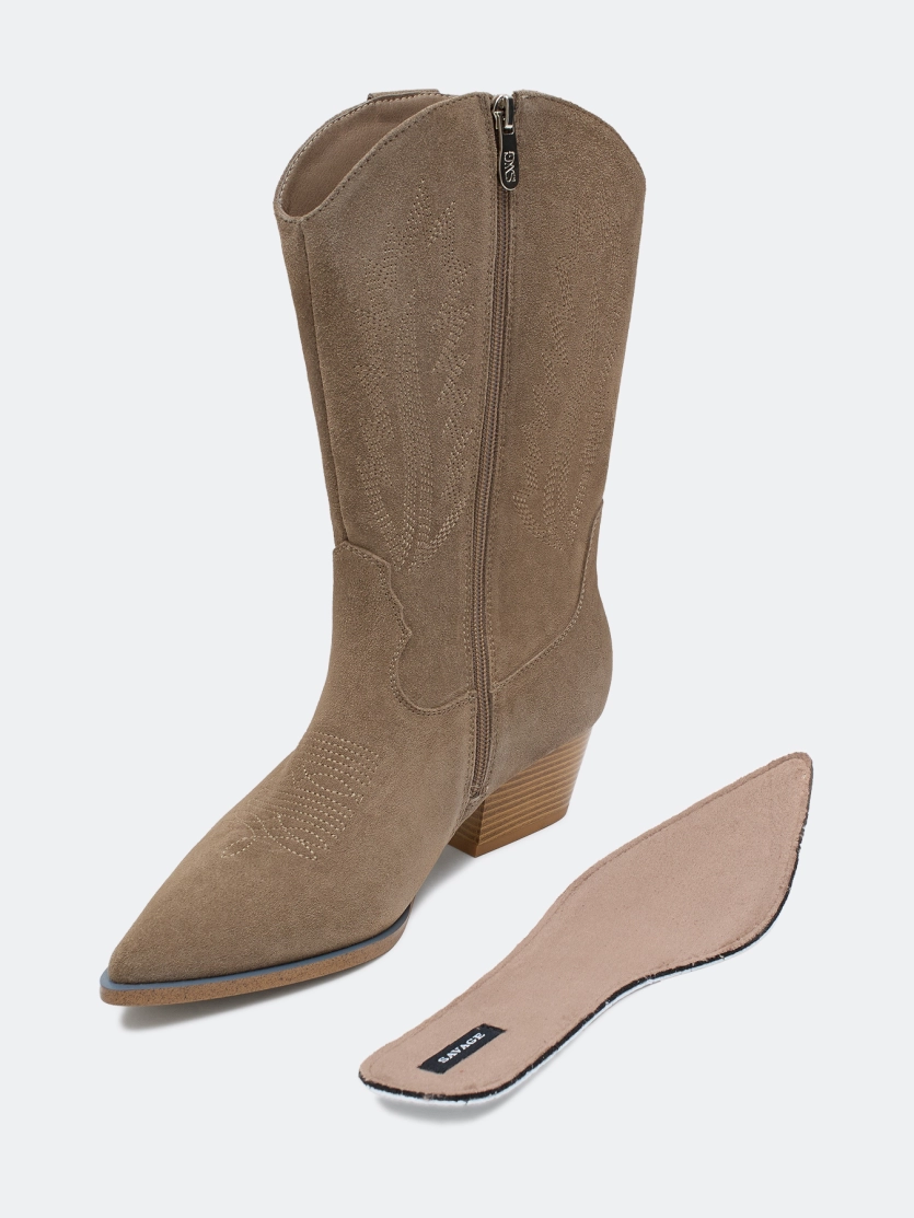 Сапоги-казаки из натуральной замши