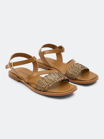 Босоножки из натуральной кожи с плетением