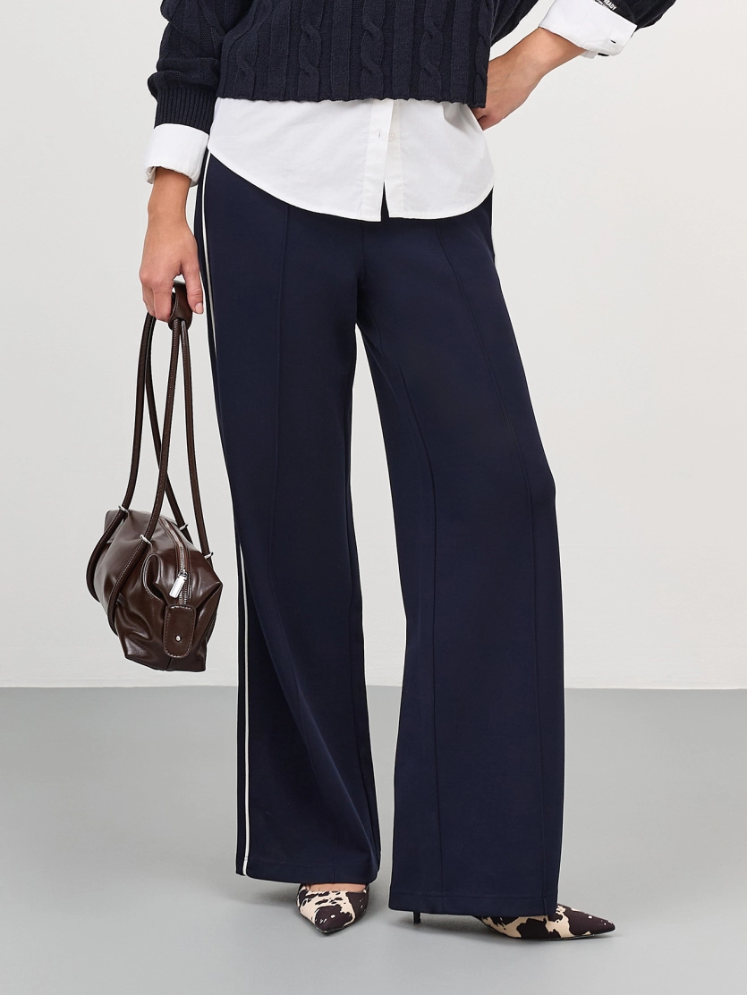 Трикотажные брюки с контрастным кантом