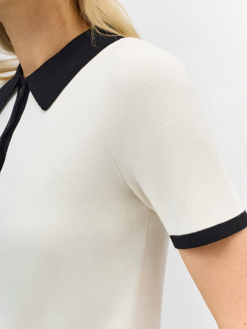 Джемпер поло с контрастными деталями