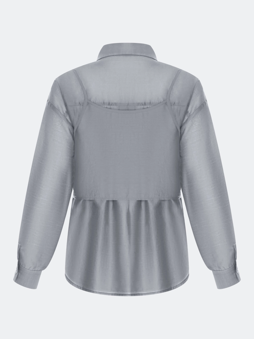 Комбинированная блузка из тенселя