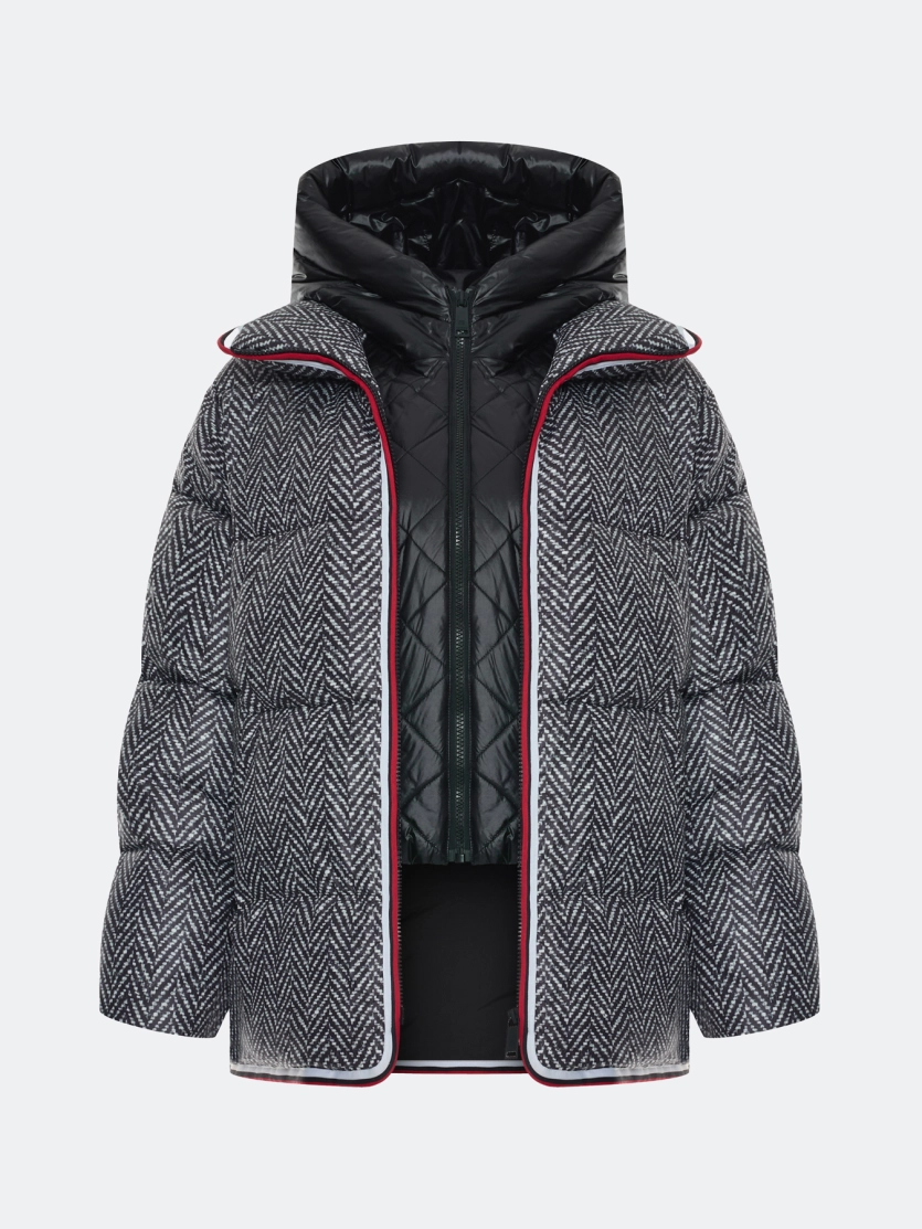 Комбинированная  куртка с принтом