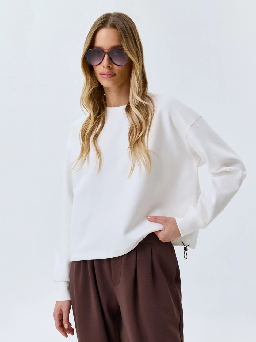 Свободный свитшот из смесового хлопка