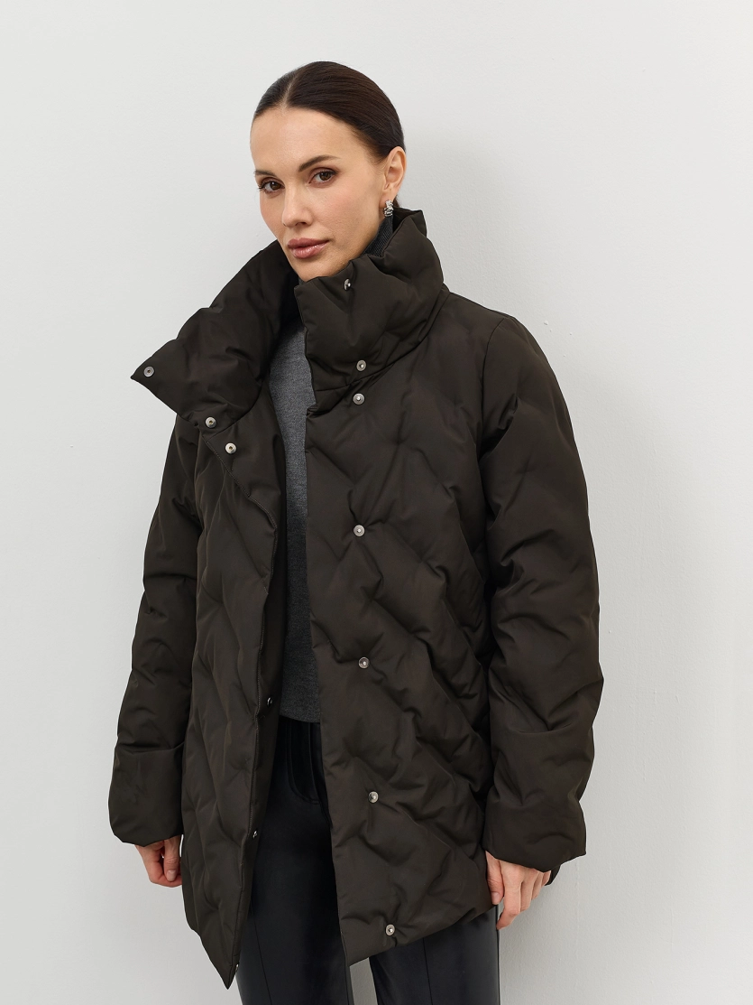 Удлиненная куртка с фактурной стежкой