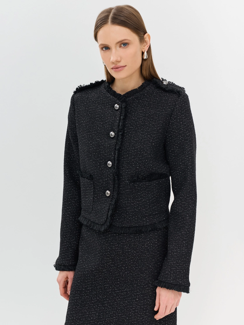 Укороченный жакет из твида