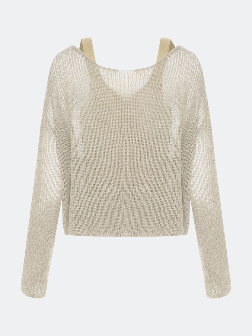 Ажурный комбинированный джемпер