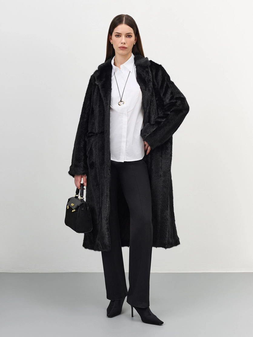 Шуба из искуственного меха норки