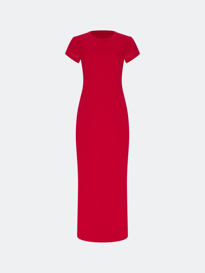 Трикотажное платье-макси