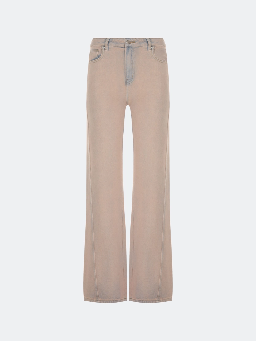 Прямые джинсы в оттенке чайной розы