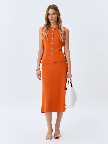 Вязаная юбка миди