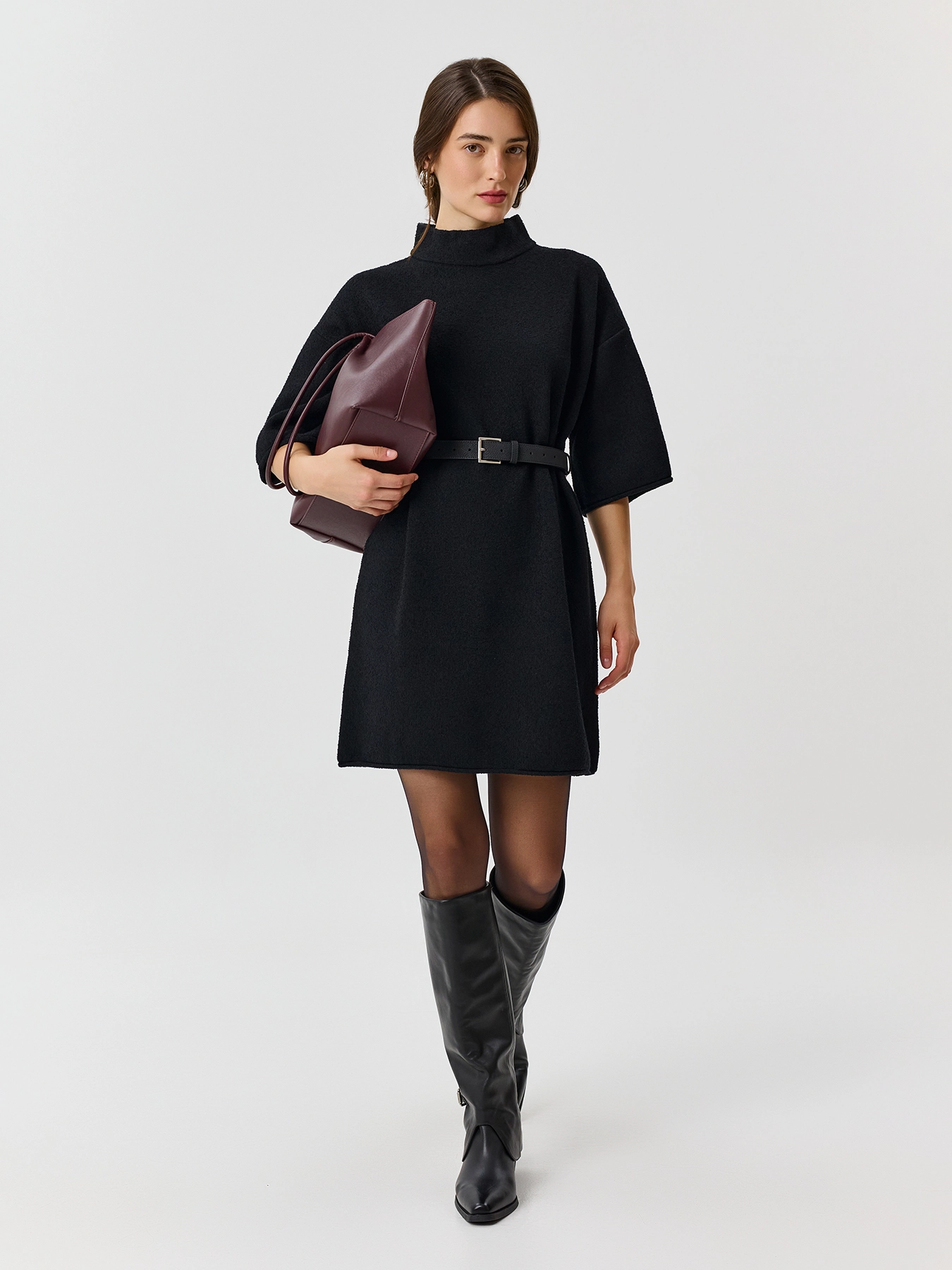 Oversize платье из трикотажа букле SAVAGE