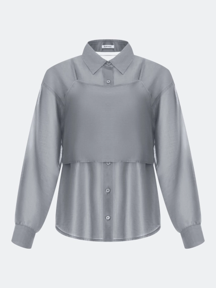 Комбинированная блузка из тенселя