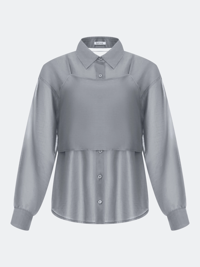 Комбинированная блузка из тенселя