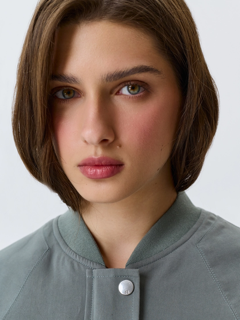 Укороченный бомбер из 100% хлопка