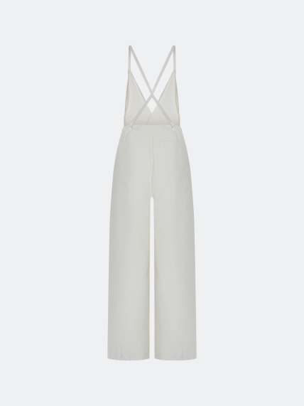 Белый джинсовый комбинезон 