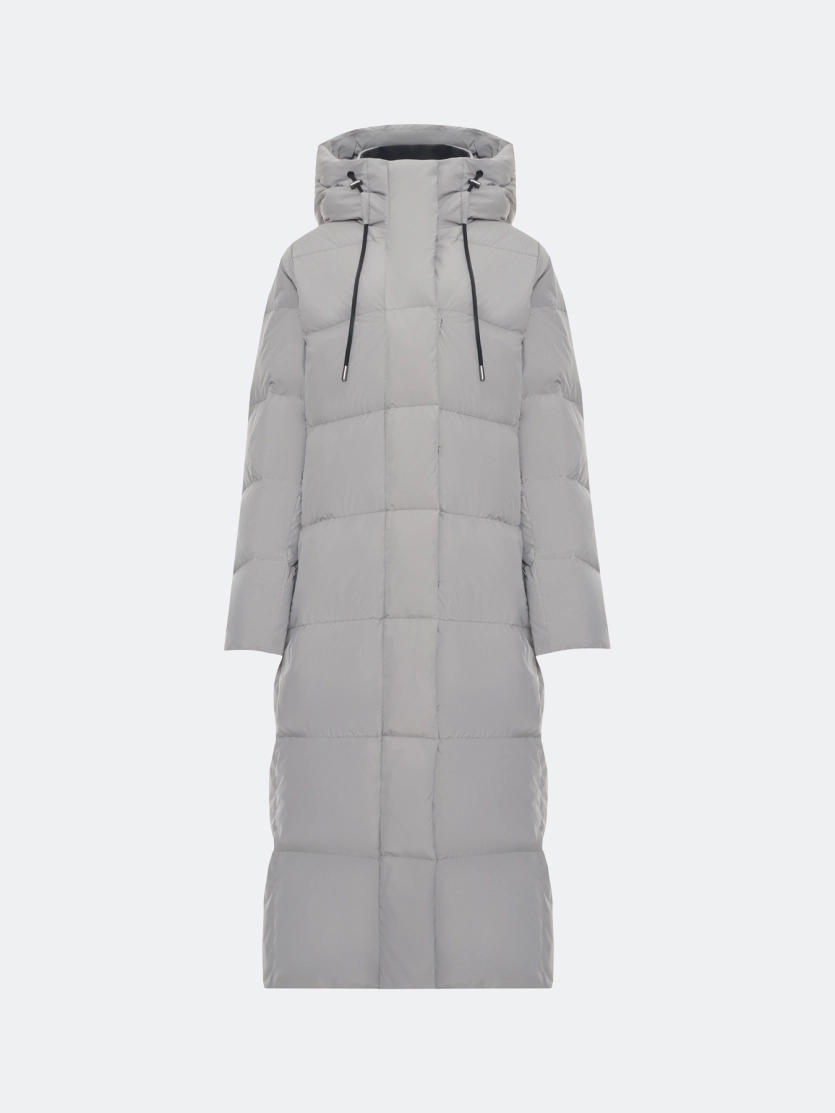 Длинный пуховик на натуральном утеплителе