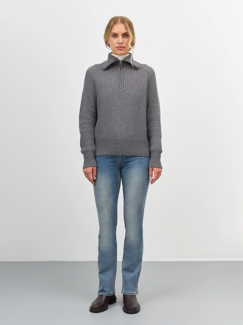 Джинсы slim с широким поясом