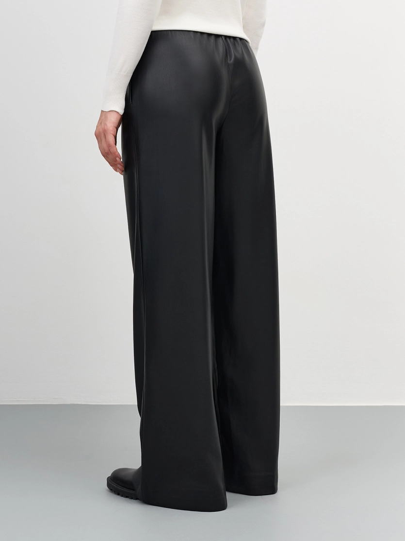 Брюки палаццо из экокожи