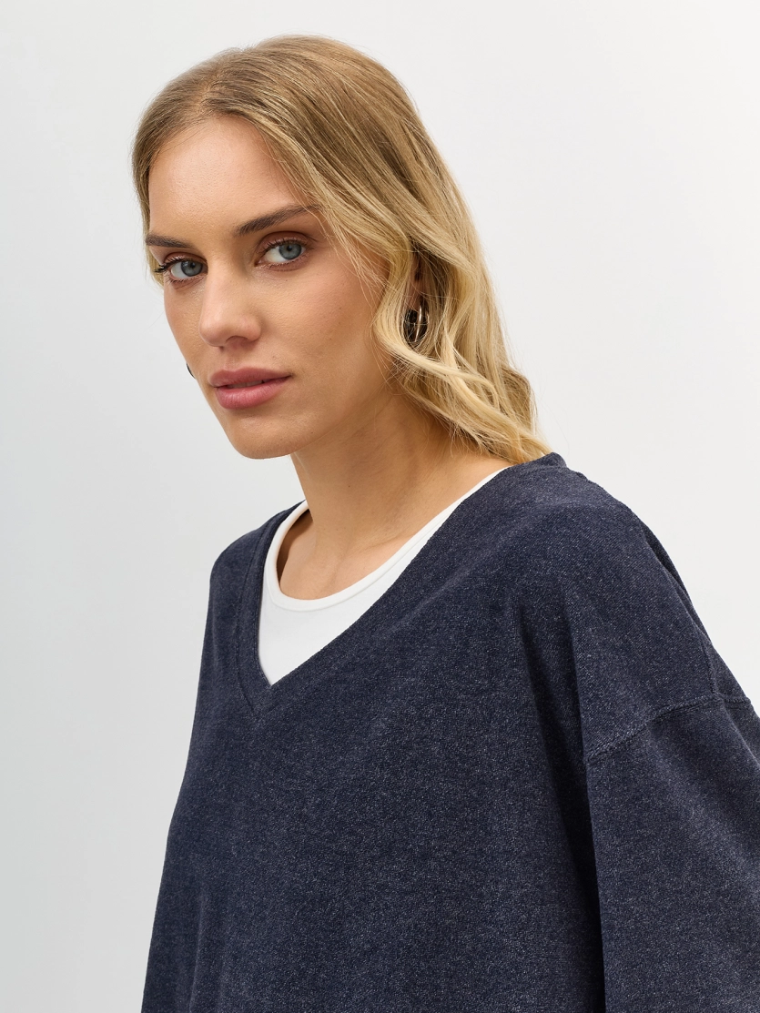 Джемпер с имитацией многослойности