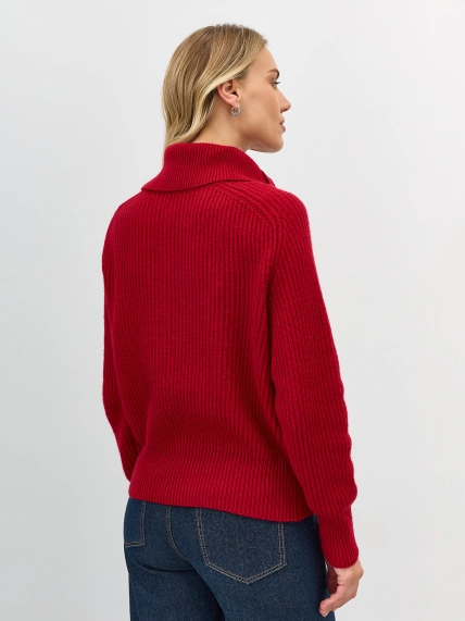 Свитер с отложным воротником на молнии